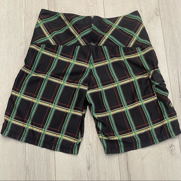 HURLEY Black and Green Plaid Board Shorts Swim Bottoms Size 32 - Picture 11 of 12